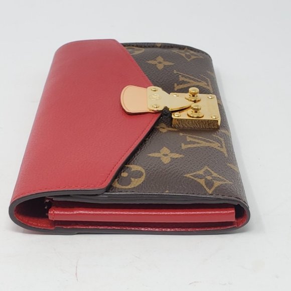 100% Auth Louis Vuitton Pallas Bifold Red Wallet - Picture 4 of 14